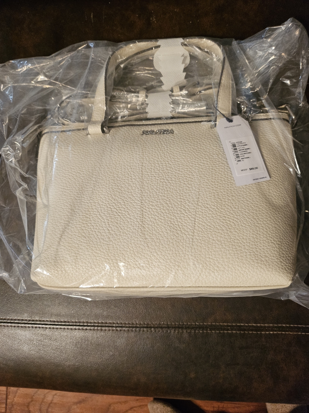 Nautica Cream Satchel Handbag